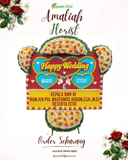 Papan Bunga Pernikahan Derongisor